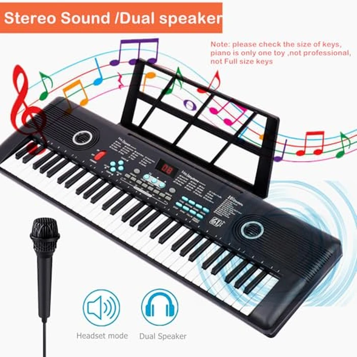 Keyboard Piano 61 Key Music Electric Piano For Kids Beginner W/Dual Speaker Microphone Portable Digital Piano Birthday Christmas Gifts by semart - Image 2