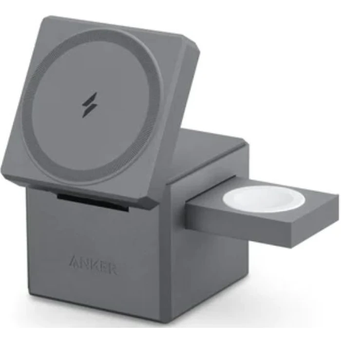 Anker 3-in-1 Cube Charger Stand with MagSafe - Grey by Anker - Refurbished - Excellent condition