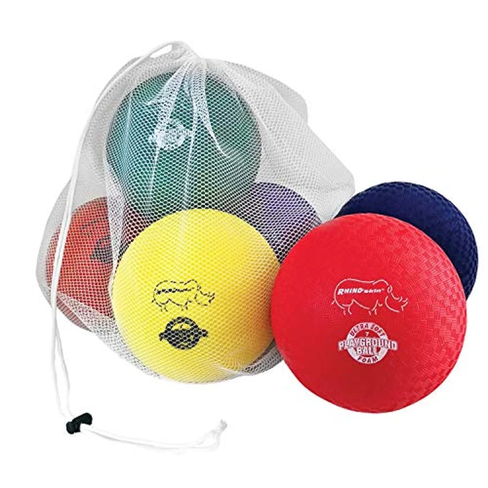 Champion Sports 7" Super Soft Playground Ball Set - RHINO Skin(R) Foam Inflatable Balls for Indoor & Outdoor Play Durable, Lightweight & Safe for All Ages, Set of 6 with Pump & Mesh Bag by Champion Sports - Image 5