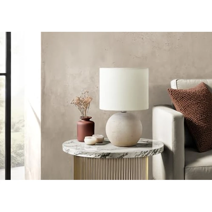 Monarch Specialties I 9851 Lighting, Table Lamp, 16" H, Ivory Concrete, Ivory/Cream Shade, Contemporary, Modern by Monarch Specialties - Image 2