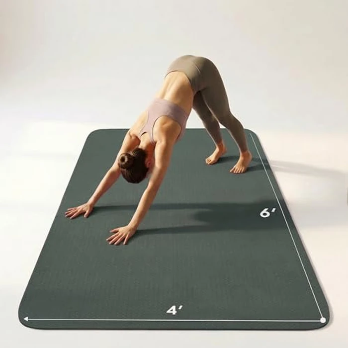 FrenzyBird Large Yoga Mat 6'x 4'x 1/4",Extra Wide Exercise Mat Large Exercise Mat Big Home Yoga Mat Pilates Mat,Non Slip,Thick,TPE Workout Mat,for Women & Men, Yoga, Pilates, Gym and Floor Workouts Pilates,Gym and Floor Workoutsfor by FrenzyBird - Image 1