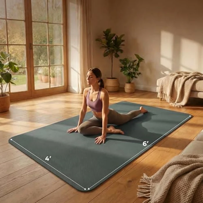 FrenzyBird Large Yoga Mat 6'x 4'x 1/4",Extra Wide Exercise Mat Large Exercise Mat Big Home Yoga Mat Pilates Mat,Non Slip,Thick,TPE Workout Mat,for Women & Men, Yoga, Pilates, Gym and Floor Workouts Pilates,Gym and Floor Workoutsfor by FrenzyBird - Image 6
