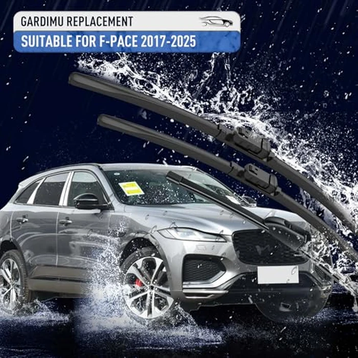 GARDIMU Front and Rear Windshield Wiper Blades, 3 Pcs Front and Back Windshield Wipers Blades Replacement for Jaguar F-PACE 2017-2024, Car Window Wiper Blades from 2017 to 2024. by GARDIMU - Image 2