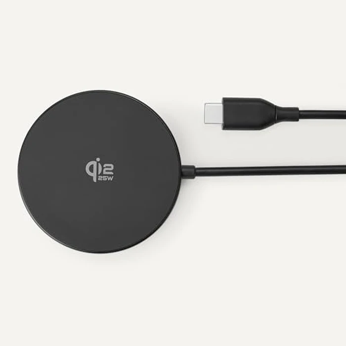 Amazon Basics 25W Qi2.2 Certified Wireless Charging Pad, MagSafe Compatible for iPhone 17/16/15/14/13/12, Magnetic Compatible for Android, Google Smartphones, Black (Adapter Not Included) by Amazon Basics - Image 4