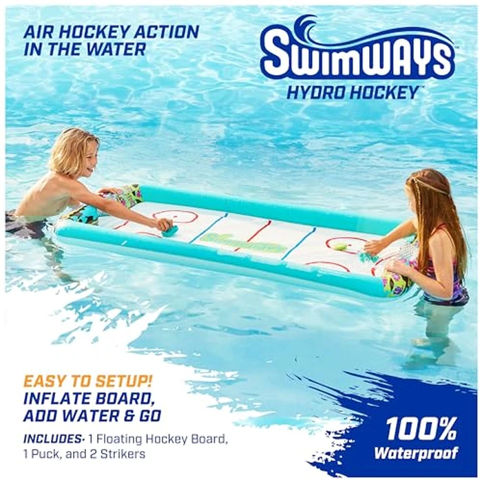 SwimWays Hydro Hockey Inflatable Water Floating Table Hockey Set, Pool Toy for Kids Ages 5+ by SwimWays - Image 2