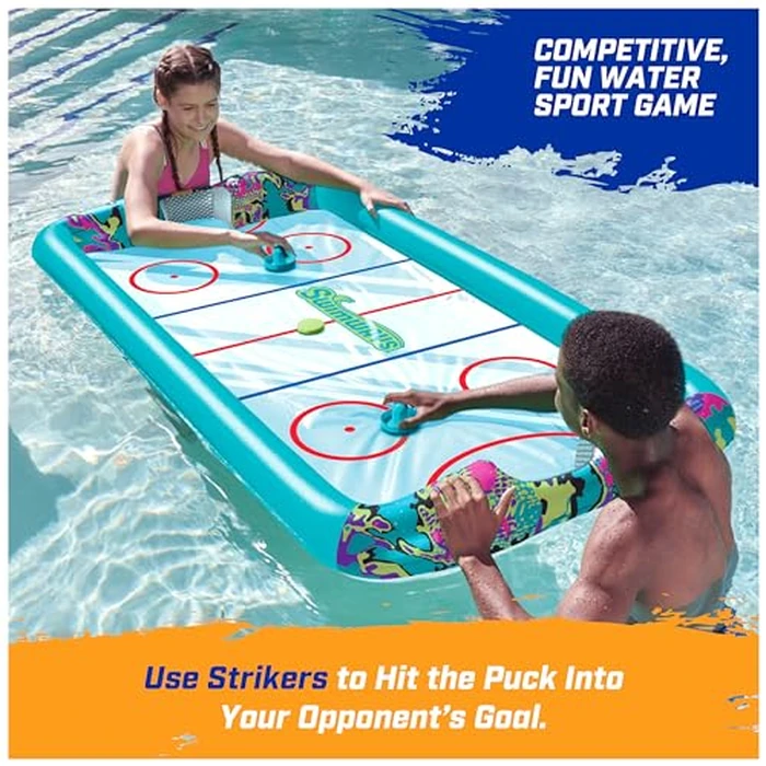 SwimWays Hydro Hockey Inflatable Water Floating Table Hockey Set, Pool Toy for Kids Ages 5+ by SwimWays - Image 4