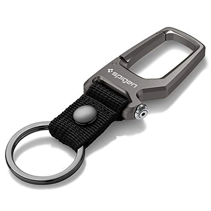 Spigen Life Carabiner Key Ring Clip, Car Keychain Clip, Bottle Opener Key Chain Ring for Men and Women (1-Pack) - Gunmetal by Spigen - Image 1