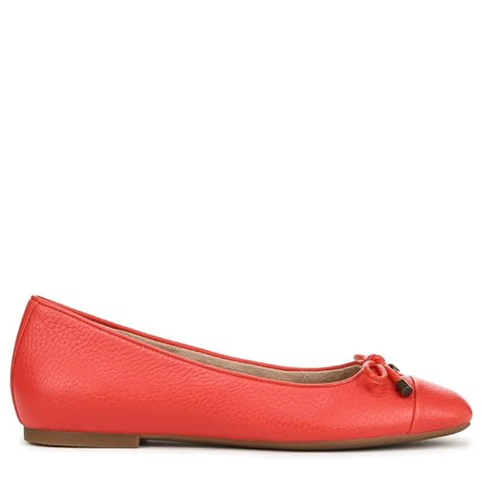 Vionic Women's Ballet Flat, Cherry Tomato Leather, 6.5 Wide by Vionic - Image 3