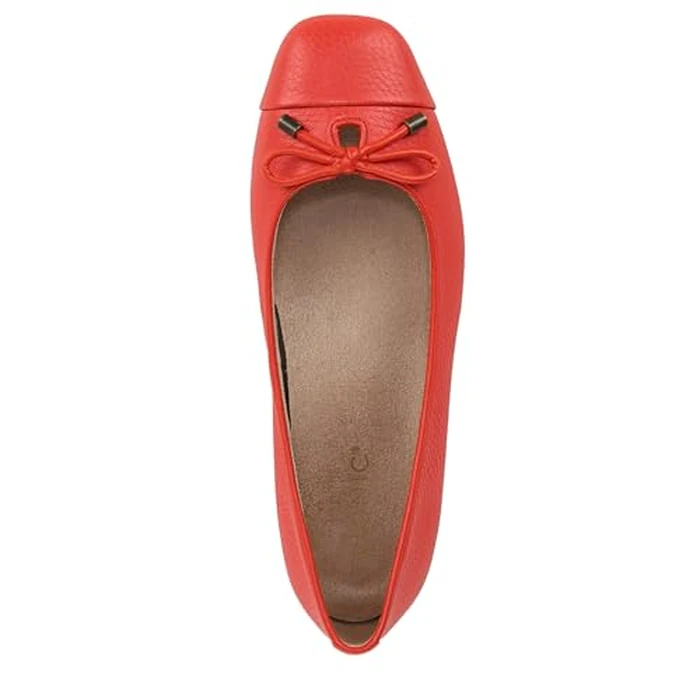 Vionic Women's Ballet Flat, Cherry Tomato Leather, 6.5 Wide by Vionic - Image 5