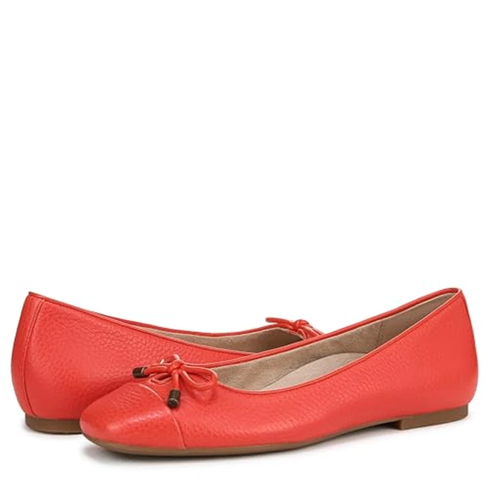 Vionic Women's Ballet Flat, Cherry Tomato Leather, 6.5 Wide by Vionic - Image 6