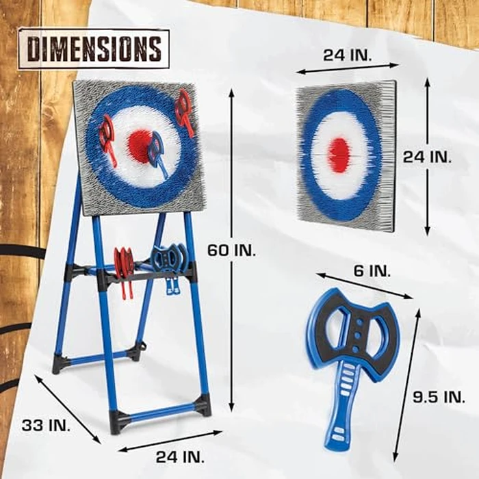 EastPoint Axe Throwing Game Set - 8 Foam & Plastic Throwing Axes - Heavy Duty Steel Frame - Over 5 Ft Tall - Folds Flat for Portable Outdoor Games - Unique Bristle Target for Yard Games by EastPoint Sports - Image 6