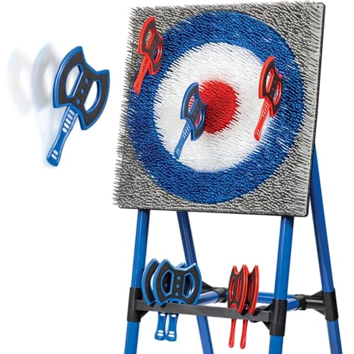 EastPoint Axe Throwing Game Set - 8 Foam & Plastic Throwing Axes - Heavy Duty Steel Frame - Over 5 Ft Tall - Folds Flat for Portable Outdoor Games - Unique Bristle Target for Yard Games by EastPoint Sports - Used - Like New condition - US$92.64