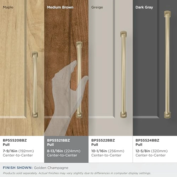 Amerock Surpass 8-13/16 inch (224mm) Center-to-Center Golden Champagne Cabinet Pull, BP55521BBZ by Amerock - Image 2