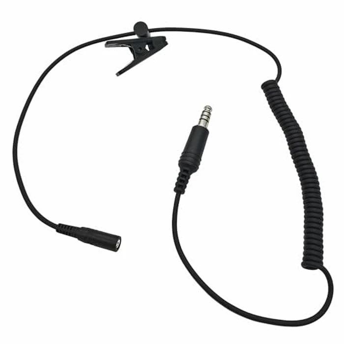Renastar U174 U-174 Adapter U Plug to 3.5mm GA Headset Airplane General Aviation Headphone Coil Extension Cable(7.0mm Male Jack,3.5mm Female Socket,Military Wiring,Wired,Black) by Renastar - Used - Like New condition - US$15.38