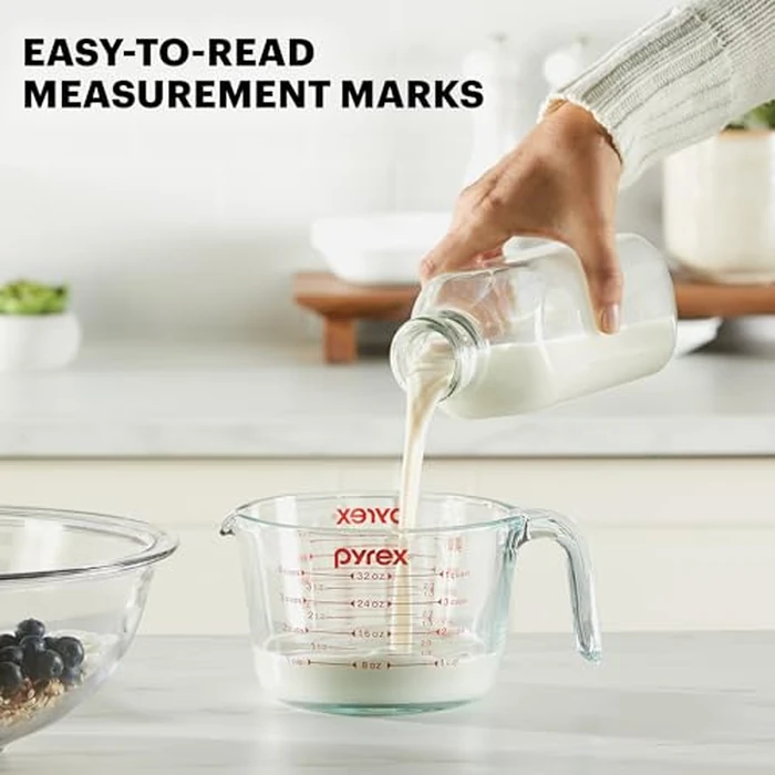 Pyrex Essentials (3-Pack) Glass Measuring Cups Set, (1, 2 & 4 Cup) Measuring Cups For Prepping, Baking and Cooking, Preheated Oven, Dishwasher, Freezer, and Microwave Safe by Pyrex - Image 2