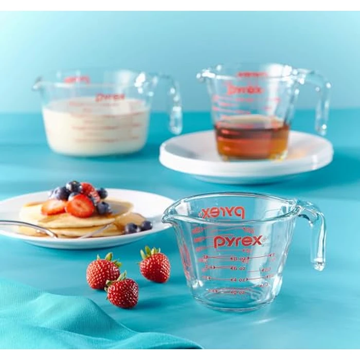 Pyrex Essentials (3-Pack) Glass Measuring Cups Set, (1, 2 & 4 Cup) Measuring Cups For Prepping, Baking and Cooking, Preheated Oven, Dishwasher, Freezer, and Microwave Safe by Pyrex - Image 7