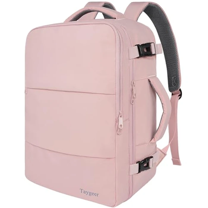 Taygeer Laptop Backpack for Women, Large Travel Backpack with 17.3 inch Laptop Compartment, TSA Friendly 40l Carry On Mochila, Daypack Business Computer Bag for Office Work Travel Essentials, Pink by Taygeer - Used - Like New condition