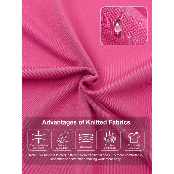 Eadflie Medical Scrubs Set for Women - Classic V-Neck Top & Jogger Pants with Stretch Nursing Uniform Scrub Suit - (Hot Pink/M) by Eadflie - Image 10