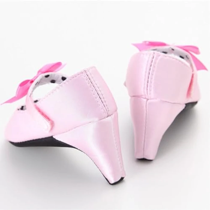 Newborn Baby Girls Princess Shoes with High Heels Bowknot Soft Sole Crib Shoes Infant Girl Photography Props(Pink,3-6 Months) by Kutterild - Image 5