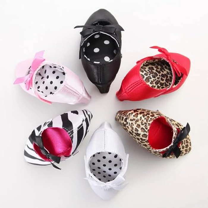 Newborn Baby Girls Princess Shoes with High Heels Bowknot Soft Sole Crib Shoes Infant Girl Photography Props(Pink,3-6 Months) by Kutterild - Image 6