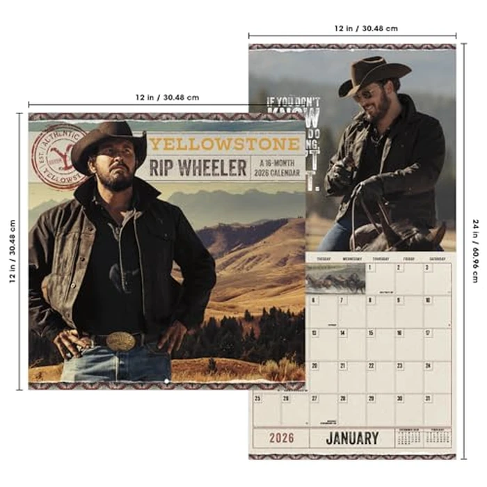 2026 Yellowstone: Rip Wheeler Wall Calendar by DateWorks - Image 7