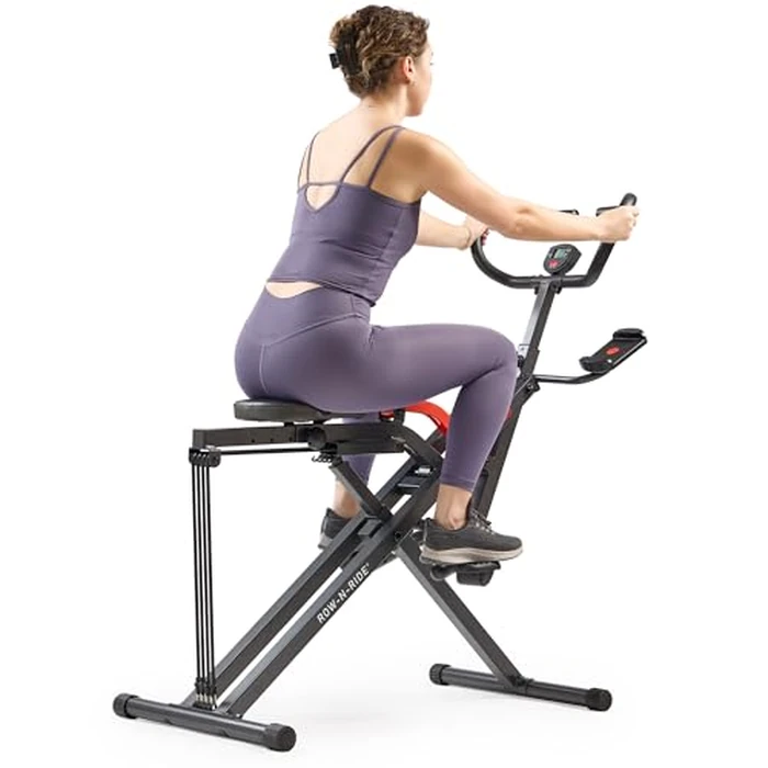 Sunny Health & Fitness Smart Heavy Duty Row-N-Ride, Squat Assist Trainer for Full Body Workout, 350 LB Capacity, 5-Level Resistance, Padded Seat, and Free SunnyFit App Connection - NO. 077PLUSSMART by Sunny Health & Fitness - Used - Like New condition - US$150.40