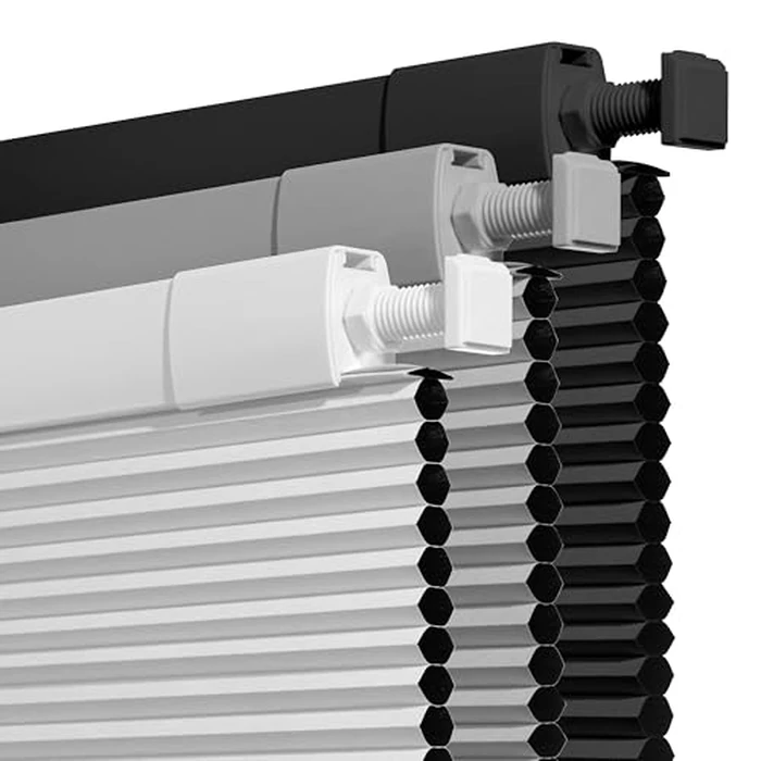 HOTSOON No Drill No Tools Blackout Cellular Shades Cordless Honeycomb Blinds Easy to Install Thermal Insulated Noise Reduction Blinds for Indoor Windows, Blackout-White, 46.5" W x 48" H by HOTSOON - Used - Good condition