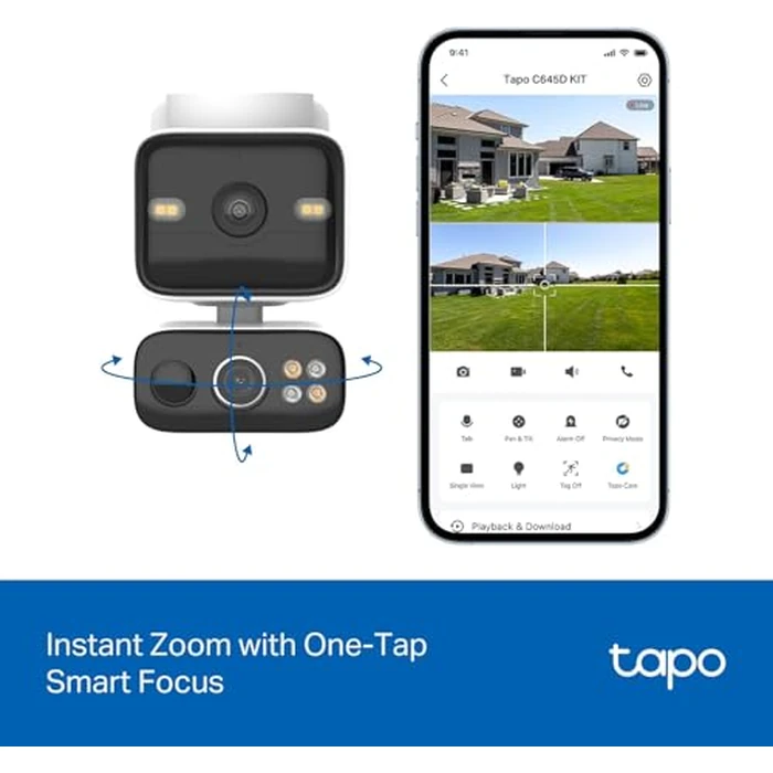 Tapo 2K Dual Lens 360 degrees Pan/Tilt Security Battery Camera Wireless w/Solar Panel, 165 degrees Wide View + 6mm Telephoto, Free Person/Vehicle Detection, SD/Cloud Storage, Works w/Alexa & Google (Tapo C645D KIT) by Tapo - Image 8