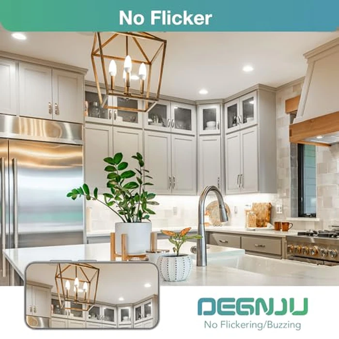 DEGNJU LED Candelabra Light Bulbs 60W Equivalent, Chandelier Light Bulbs Soft White 2700K, E12 LED Bulb, Type B Light Bulb 5.5W, Candelabra Base, 120V, B11 Candle Light Bulb, Non-Dimmable, 10 Pack by DEGNJU - Image 7