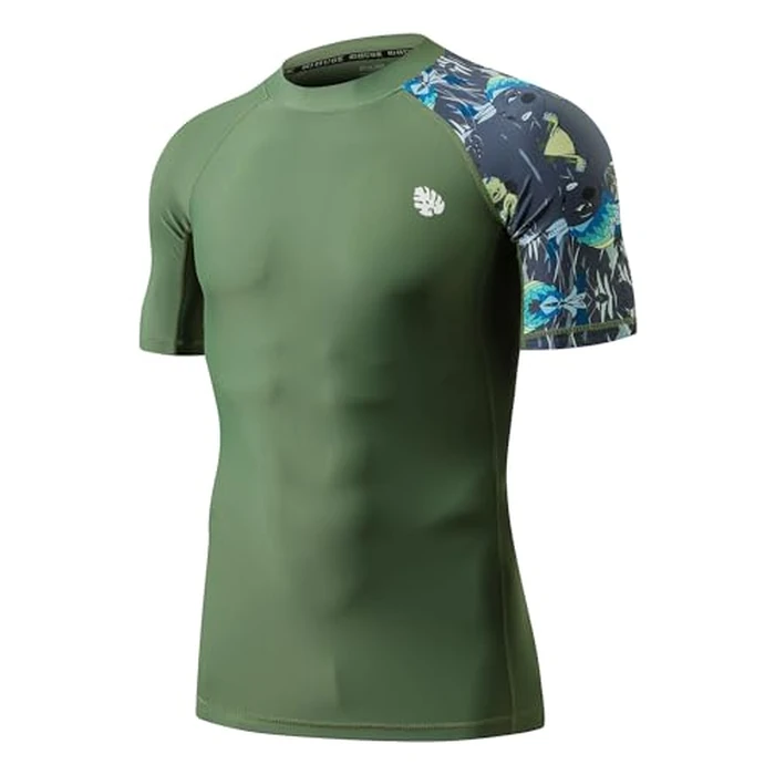 Men's Splice UV Sun Protection UPF 50+ Skins Rash Guard Short Sleeves(Aborigines,3XL) by HUGE SPORTS - Used - Like New condition