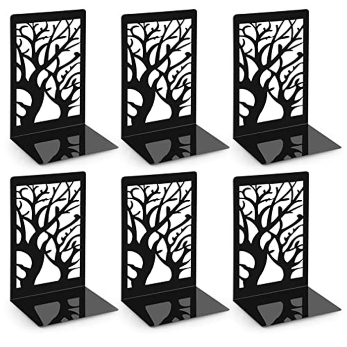 Anhow 3 Pair Book Ends for Shelves, Book Ends Non-Skip Book Holder for Children/School/Library - Black, 3.7 x 4.7 x 6.8 Inches by Anhow - Used - Very Good condition