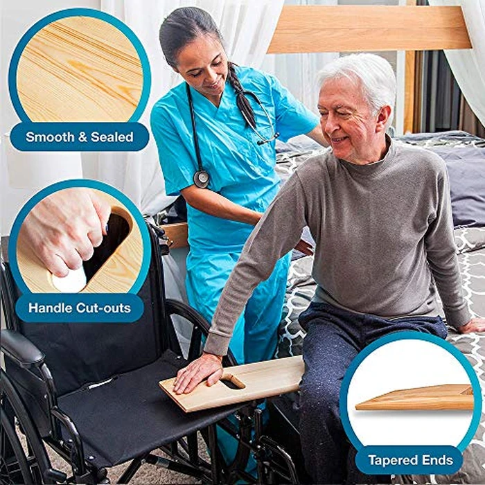 DMI Transfer Board and Slide Board made of Heavy-Duty Wood for Patient, Senior and Handicap Move Assist and Slide Transfers, Holds up to 440 Pounds, 1 Cut out Handle, 30 x 8 x .75 by DMI - Image 3