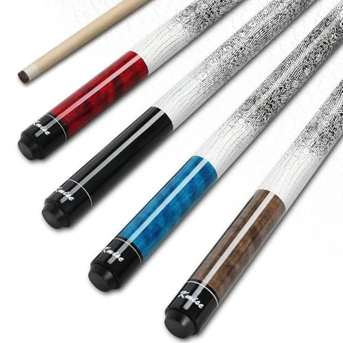 Kmise Pool Sticks Set of 4: 58'' Canadian Maple Low-Deflection Billiard Cue Stick W/ 13mm Leather Tip, 18-21oz Weights Complete Pool Sticks for Adults/Beginners/Pro Players, Wood Grain Butt, 3D Grip by Kmise - Used - Very Good condition - CA$82.16