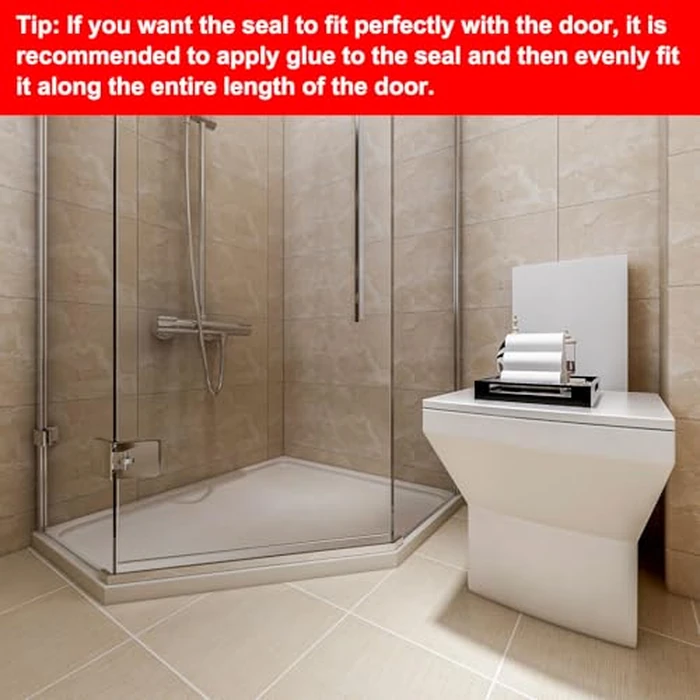 uxcell Shower Door Side Seal, WidenH-Type Shower Door Sweep for 1/4" Glass 130" Long Silicone Frameless Glass Door Seal Strip, Stop Shower Leaks, Clear by uxcell - Image 3