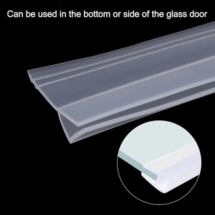 uxcell Shower Door Side Seal, WidenH-Type Shower Door Sweep for 1/4" Glass 130" Long Silicone Frameless Glass Door Seal Strip, Stop Shower Leaks, Clear by uxcell - Image 5
