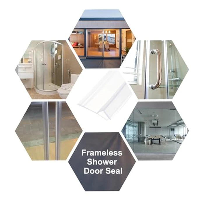 uxcell Shower Door Side Seal, WidenH-Type Shower Door Sweep for 1/4" Glass 130" Long Silicone Frameless Glass Door Seal Strip, Stop Shower Leaks, Clear by uxcell - Image 7