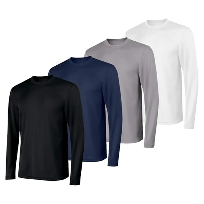 Hanes Men's Sport Quick-Dry Long Sleeve T-Shirt 4-Pack, Moisture-Wicking, Sun Protection Performance Shirts by Hanes - Used - Like New condition