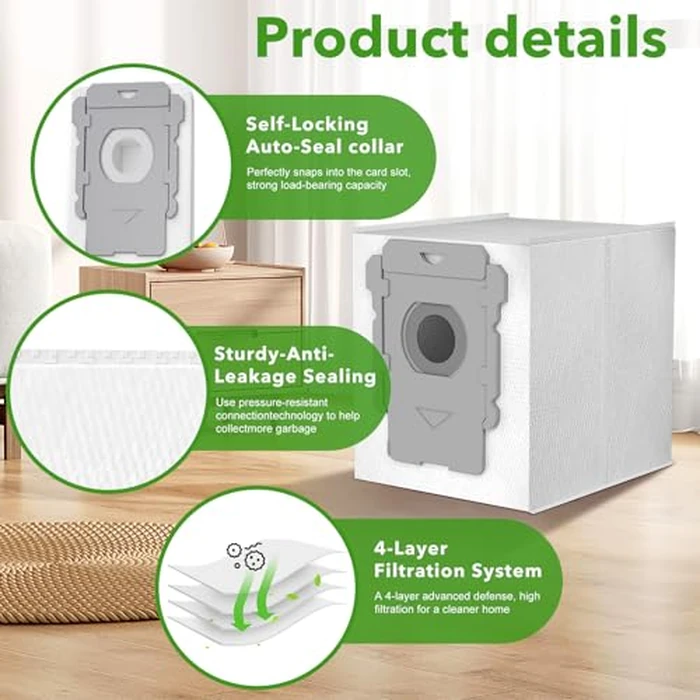 20 Pack Vacuum Bags for iRobot Roomba i7 i7+ i8 i8+ i3 i3+ i4 i4+ i6 i6+ j7 j7+ s9 s9+, s9plus, I & S & J Series Clean Base Automatic Dirt Disposal Bags by XREY - Image 7