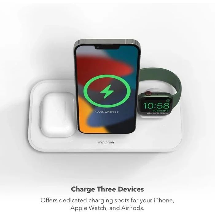 Mophie 3-in-1 Stand MagSafe Charger - White by Mophie - Image 3