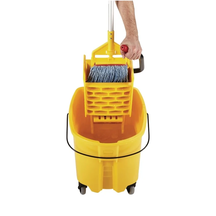 Rubbermaid Commercial Products WaveBrake 35 Qt. Side-Press Mop Bucket and Wringer Combo on Wheels Yellow for Professional/Industrial/Business Heavy-Duty Floor Cleaning/Mopping by Rubbermaid Commercial Products - Image 7