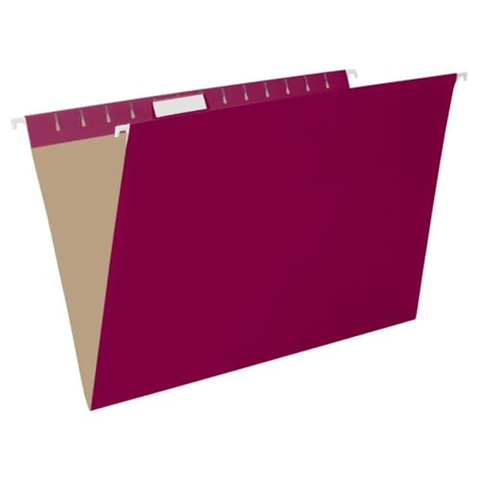 Pendaflex Hanging File Folders, Legal Size, Recycled Paper, Burgundy, 25/Box, Smooth Glide Rods, Light Interior, Durable Construction for Office or Home Filing Systems by Pendaflex - Used - Good condition - CA$12.94