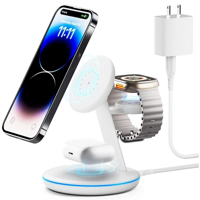 Pexxus 3 in 1 Charging Station for Apple Devices - Pure White by Pexxus - Refurbished - Excellent condition