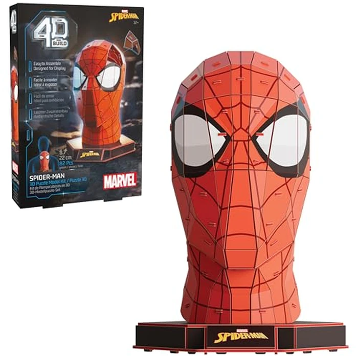 4D Build, Marvel Spider-Man 3D Puzzle Model Kit with Stand 82 Pcs Spider-Man Desk Decor Building Toys 3D Puzzles for Adults & Teens 12+ by 4D Build - Used - Like New condition - CA$11.54
