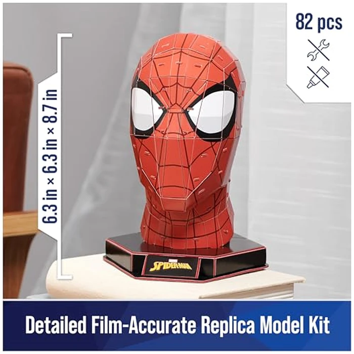 4D Build, Marvel Spider-Man 3D Puzzle Model Kit with Stand 82 Pcs Spider-Man Desk Decor Building Toys 3D Puzzles for Adults & Teens 12+ by 4D Build - Image 3