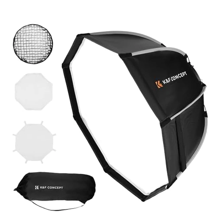 K&F CONCEPT 35''/90cm Octagonal Softbox, Quick Release Bowens Mount Softbox with Honeycomb Grid, Light Diffusers, Carrying Bag, for Photography Studio Speedlite Flash and Monolight by K&F CONCEPT - Image 1
