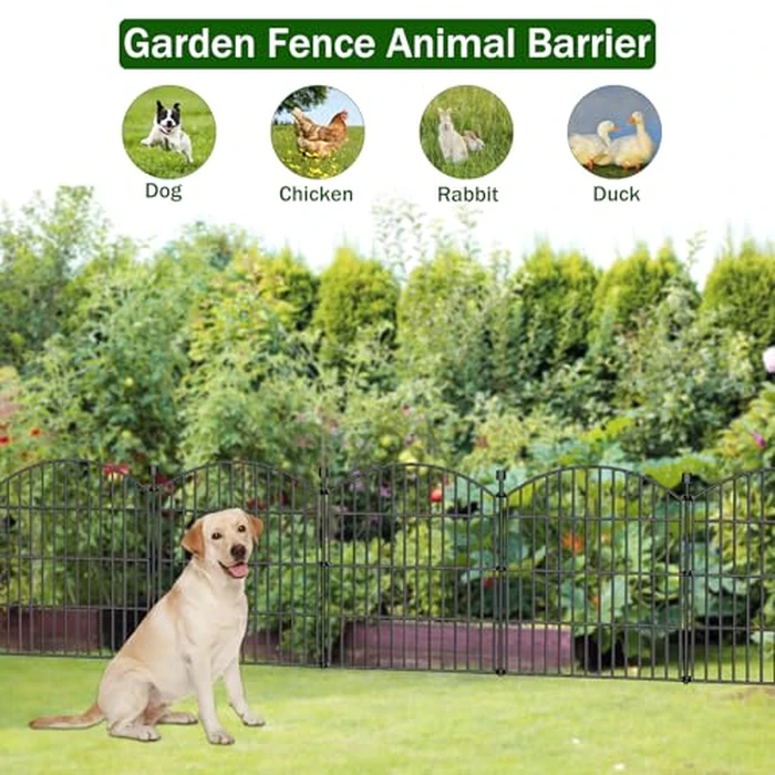 10 Panels No Dig Decorative Garden Fence Animal Barrier - 24 in (H) x 20 ft (L) - Dog Fence Outdoor for Yard, Rabbits and Small Pets - Tall Rustproof Metal Wire Fencing Border for Garden and Patio by Bilibompa - Image 4