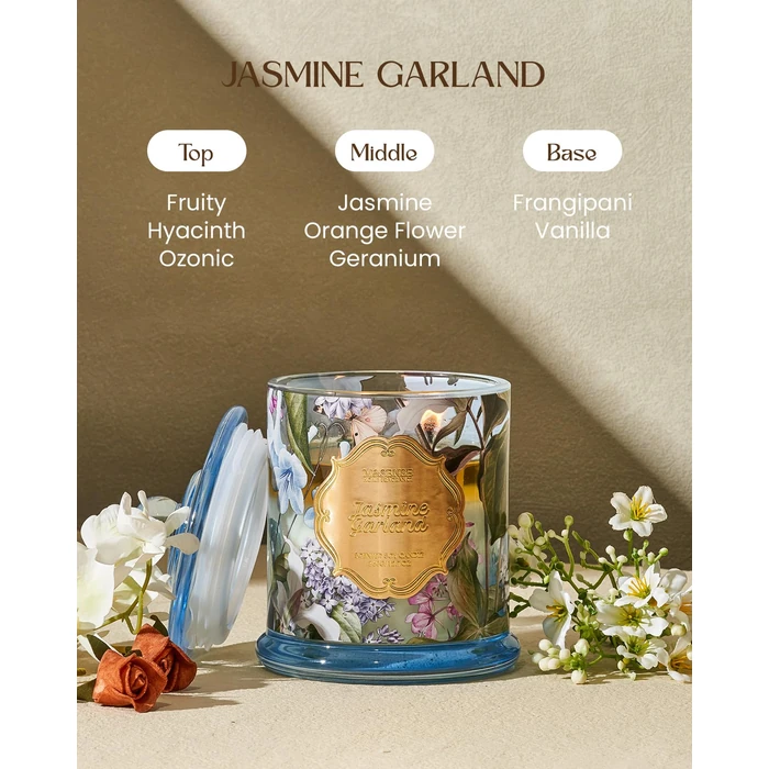 M&SENSE Jasmine Garland Scented Candles, 12.7oz Spring Natural Soy Candle 75 Hour Slow Burning, Spring Jasmine Candle Scented Valentines Day Gift for Her by M&SENSE - Image 2