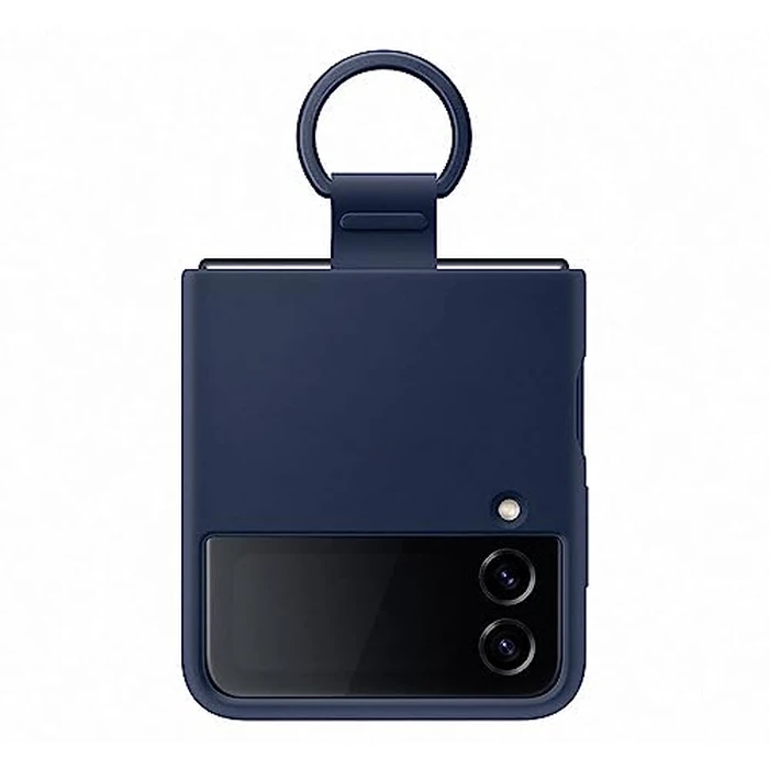 Samsung Galaxy Z Flip4 Official Silicone Cover with Ring Navy by Samsung - Image 1