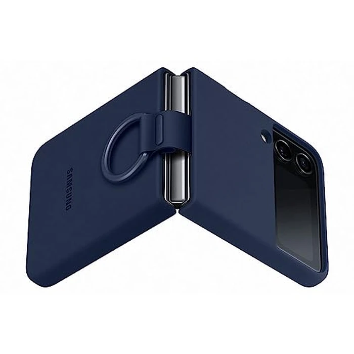 Samsung Galaxy Z Flip4 Official Silicone Cover with Ring Navy by Samsung - Image 3