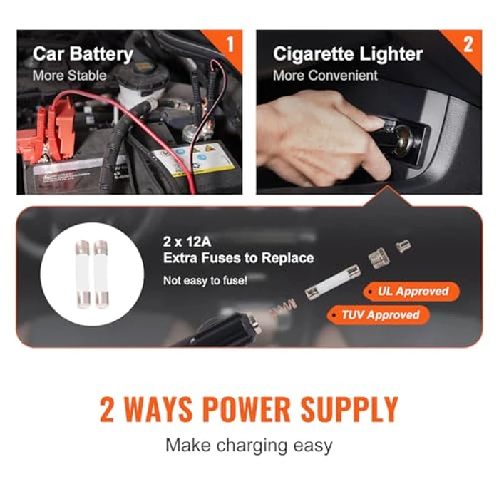 VEVOR Electric Car Jack, 5 Ton/11023 LBS Hydraulic Jack Lift with Electric Impact Wrench, Built-in Inflatable Pump, and LED Light for SUV MPV Sedan Truck Change Tires Garage Repair by VEVOR - Image 6